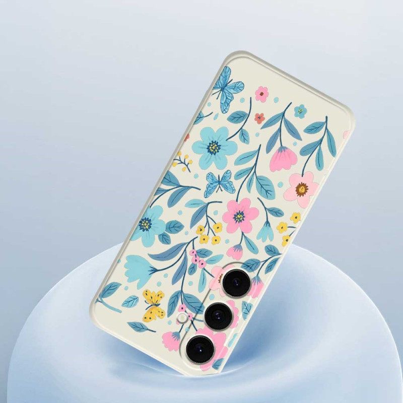 Hoesje Samsung Galaxy S25 Fe Siliconen Met Bloemenprint Bescherming Hoesje