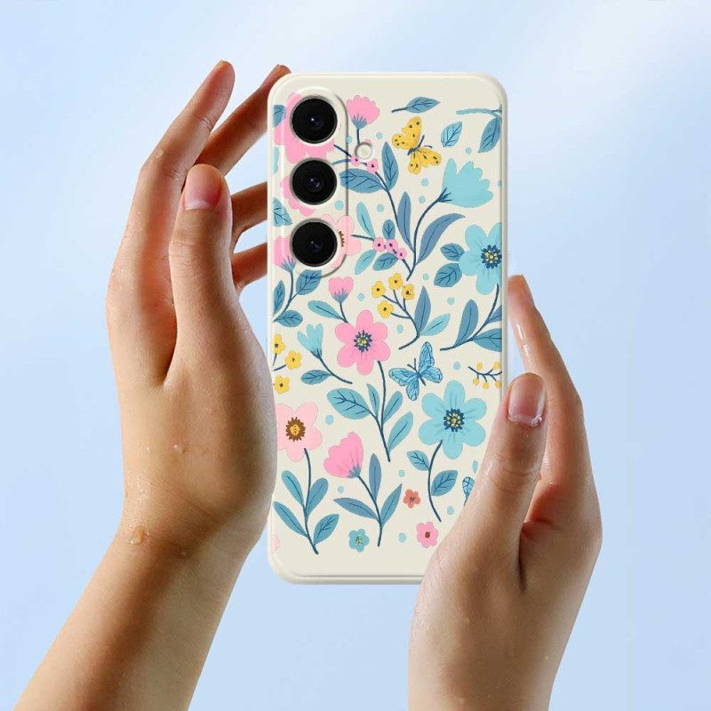 Hoesje Samsung Galaxy S25 Fe Siliconen Met Bloemenprint Bescherming Hoesje