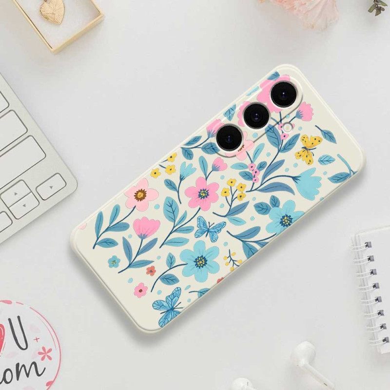 Hoesje Samsung Galaxy S25 Fe Siliconen Met Bloemenprint Bescherming Hoesje