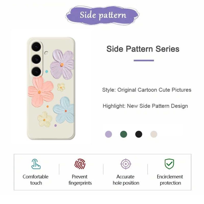 Hoesje Samsung Galaxy S25 Fe Siliconen Met Pastelkleurige Bloemen Bescherming Hoesje