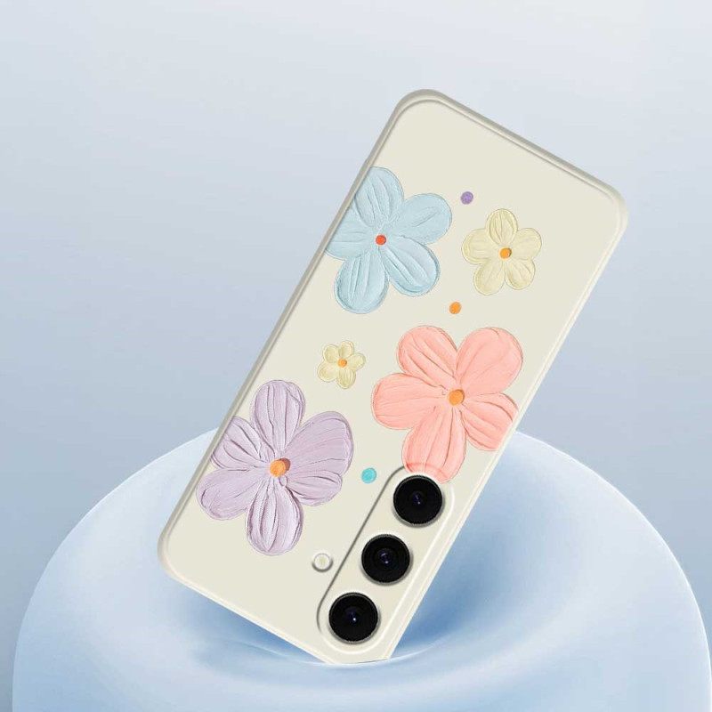 Hoesje Samsung Galaxy S25 Fe Siliconen Met Pastelkleurige Bloemen Bescherming Hoesje