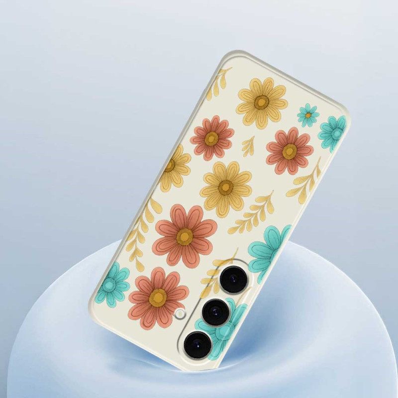 Hoesje Voor Samsung Galaxy S25 Fe Siliconen Met Bloemen