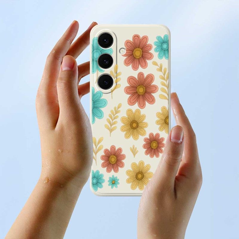 Hoesje Voor Samsung Galaxy S25 Fe Siliconen Met Bloemen