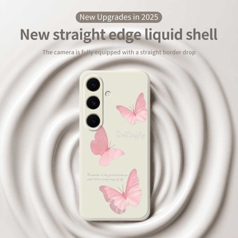 Hoesje Voor Samsung Galaxy S25 Fe Siliconen Met Roze Vlinder