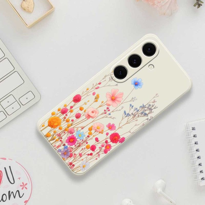 Hoesje Voor Samsung Galaxy S25 Fe Siliconen Met Wilde Bloemen