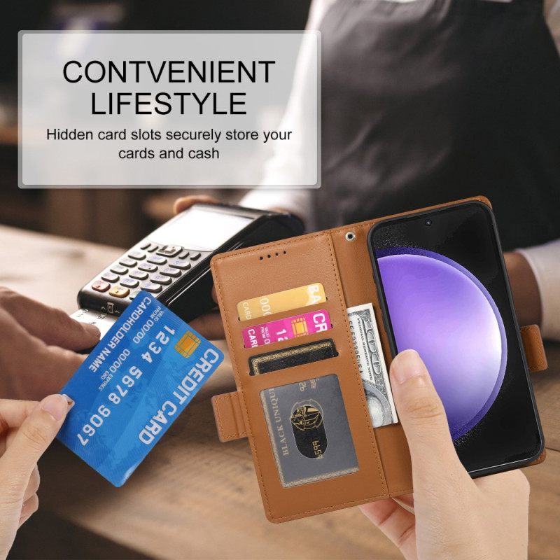 Leren Hoesje Samsung Galaxy S25 Fe 3 Kaartsleuven Bescherming Hoesje