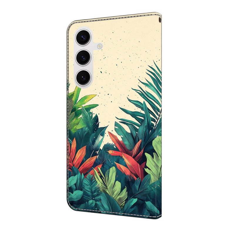 Leren Hoesje Samsung Galaxy S25 Fe Bladeren