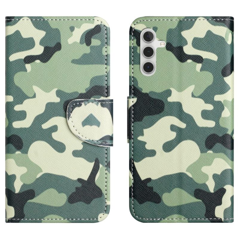 Leren Hoesje Samsung Galaxy S25 Fe Camouflagepatroon Bescherming Hoesje