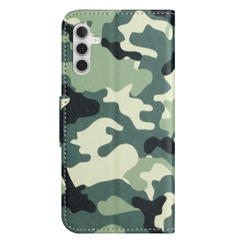 Leren Hoesje Samsung Galaxy S25 Fe Camouflagepatroon Bescherming Hoesje