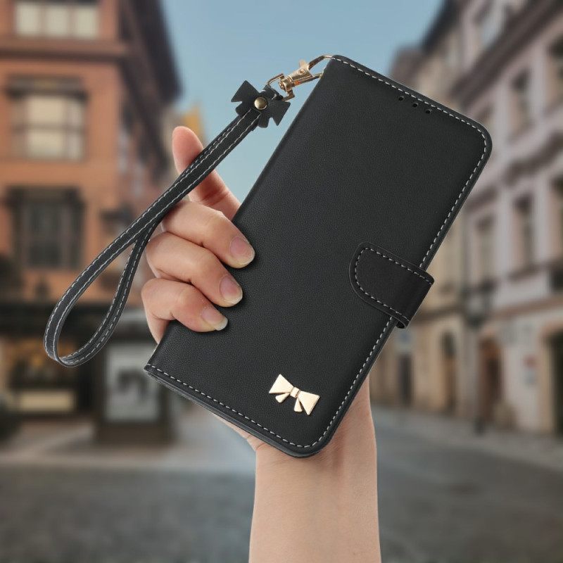 Leren Hoesje Samsung Galaxy S25 Fe Decoratieve Strik Bescherming Hoesje