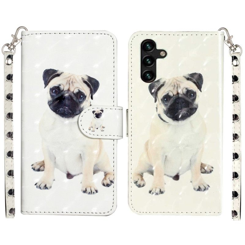 Leren Hoesje Samsung Galaxy S25 Fe Hond Met Koord Bescherming Hoesje