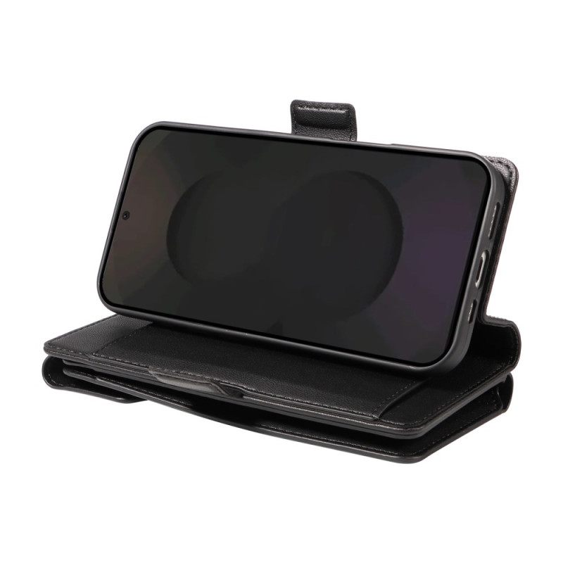 Leren Hoesje Samsung Galaxy S25 Fe Kaarthouder En Polsbandje Bescherming Hoesje