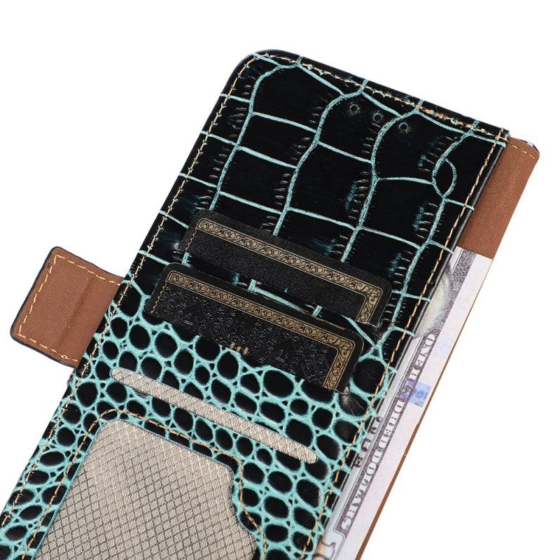 Leren Hoesje Samsung Galaxy S25 Fe Krokodillenprint Bescherming Hoesje