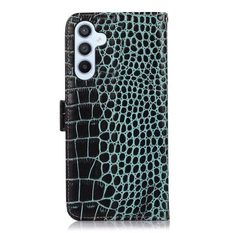 Leren Hoesje Samsung Galaxy S25 Fe Krokodillenprint Bescherming Hoesje