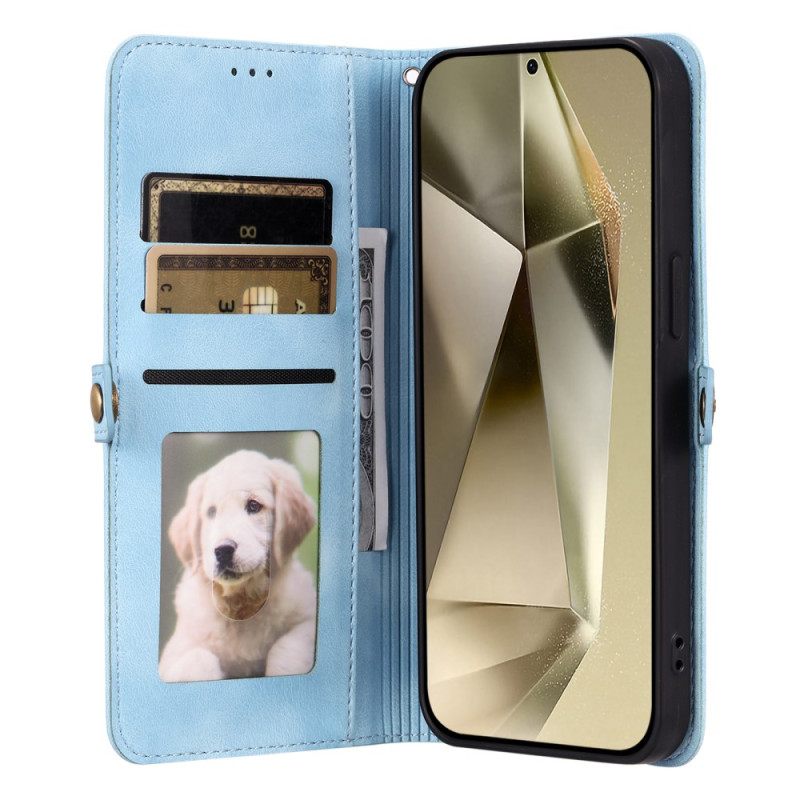 Leren Hoesje Samsung Galaxy S25 Fe Mandala Suède-effect Bescherming Hoesje