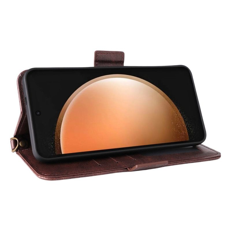 Leren Hoesje Samsung Galaxy S25 Fe Multifunctionele Portemonnee Bescherming Hoesje
