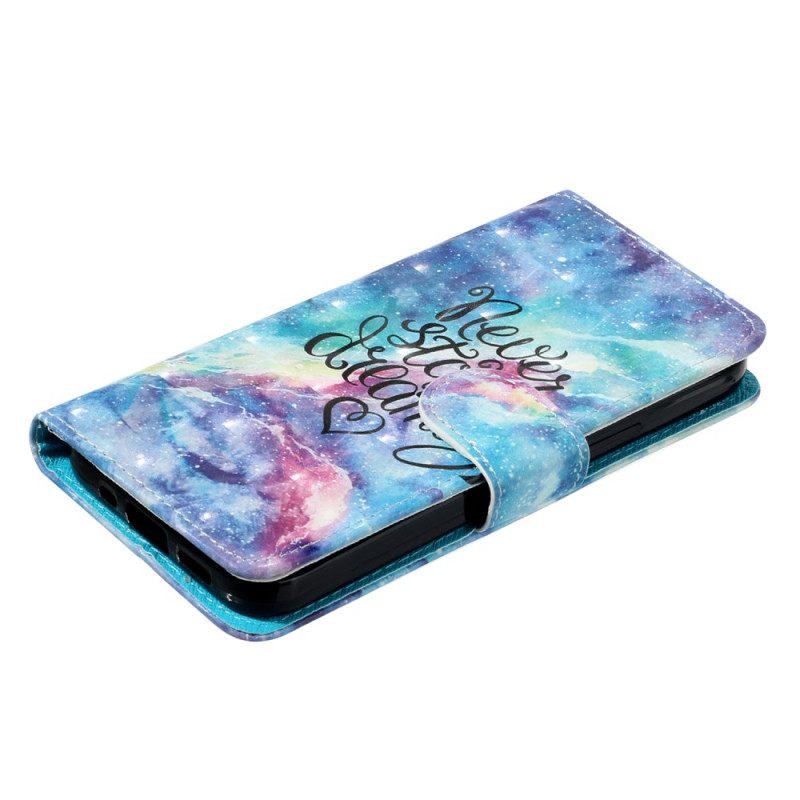 Leren Hoesje Samsung Galaxy S25 Fe Never Stop Dreaming Met Koord Bescherming Hoesje