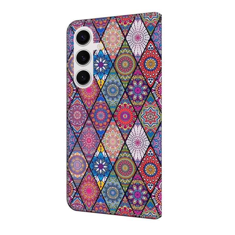 Leren Hoesje Samsung Galaxy S25 Fe Patchwork