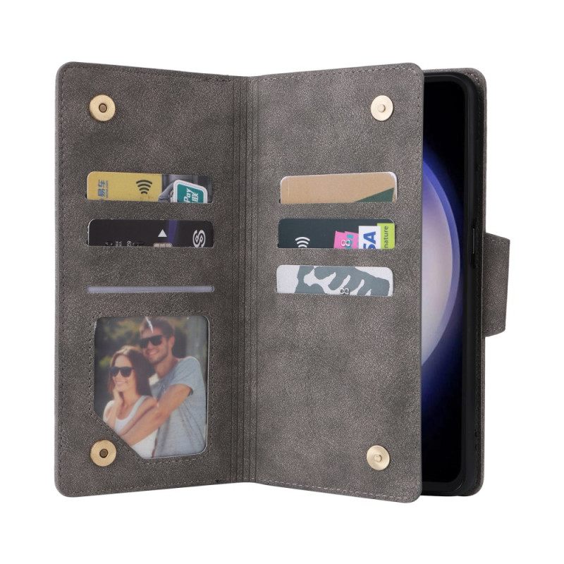 Leren Hoesje Samsung Galaxy S25 Fe Portemonnee Met Rits Bescherming Hoesje