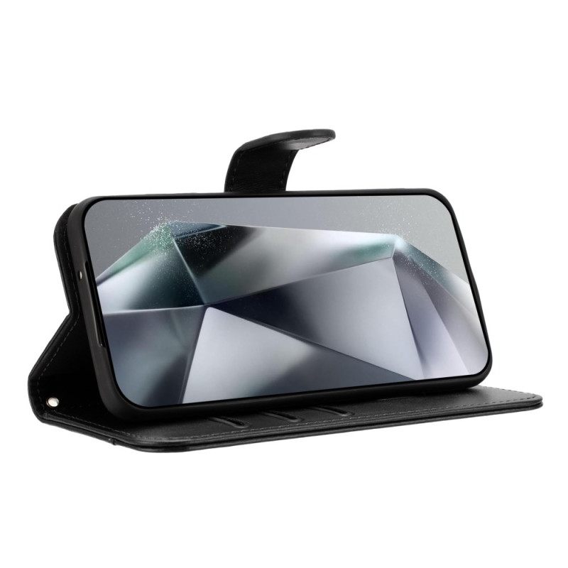 Leren Hoesje Samsung Galaxy S25 Fe S-design Band Bescherming Hoesje