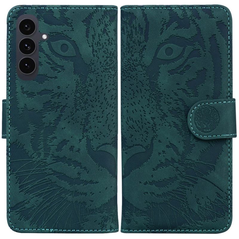Leren Hoesje Samsung Galaxy S25 Fe Tijgerprint