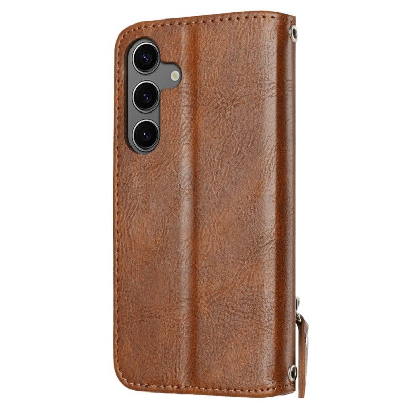 Leren Hoesje Samsung Galaxy S25 Fe Vintage Portemonnee