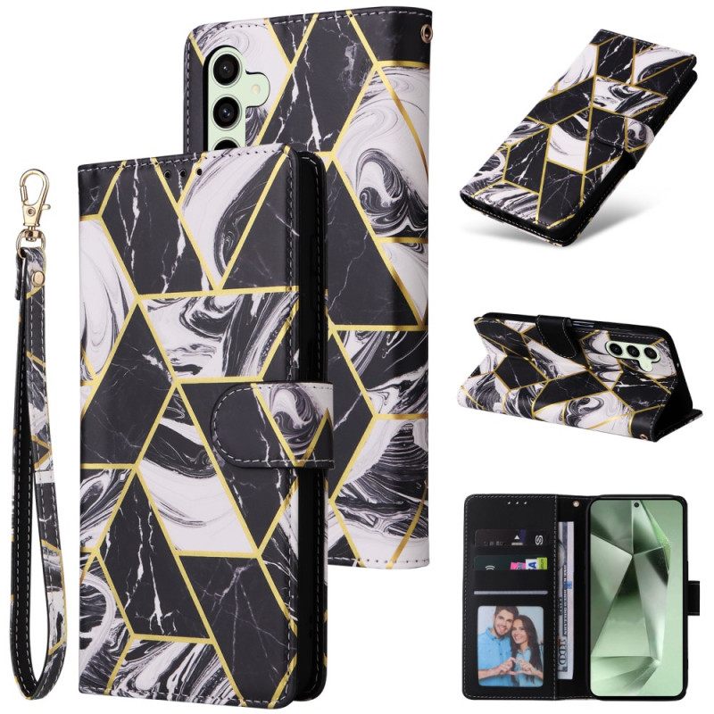 Leren Hoesje Voor Samsung Galaxy S25 Fe Marmerstijl
