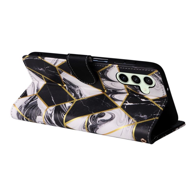 Leren Hoesje Voor Samsung Galaxy S25 Fe Marmerstijl