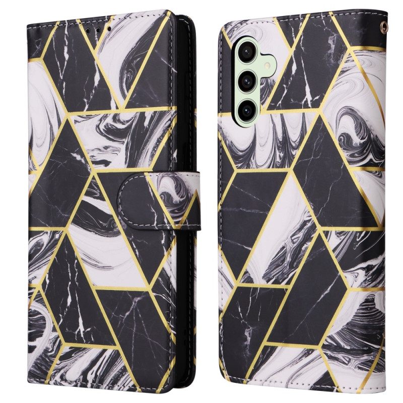 Leren Hoesje Voor Samsung Galaxy S25 Fe Marmerstijl