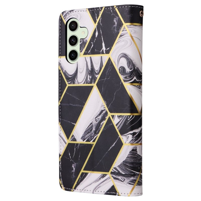 Leren Hoesje Voor Samsung Galaxy S25 Fe Marmerstijl