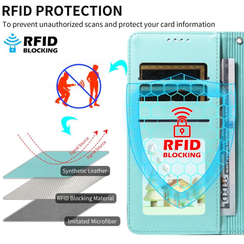 Leren Hoesje Voor Samsung Galaxy S25 Fe Rfid-blokkering En Hondenpatroon
