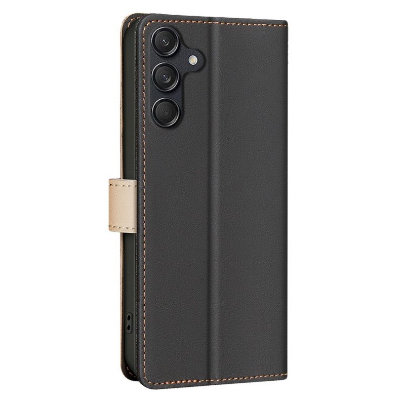 Leren Hoesje Voor Samsung Galaxy S25 Fe Tweekleurige Binfen Color