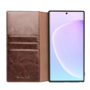 Cover voor Samsung Galaxy Note 10 Anti-fall Handgemaakt Echt Leer