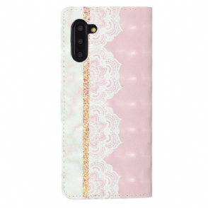 Leren Hoesje voor Samsung Galaxy Note 10 Vrouwelijke Kant