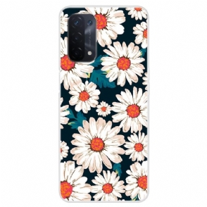 Hoesje voor Oppo A74 5G / A54 5G Madeliefjes
