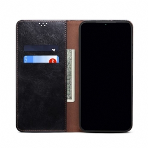 Leren Hoesje voor Oppo A74 5G / A54 5G Bescherming Ernestine Zichtbare Naden