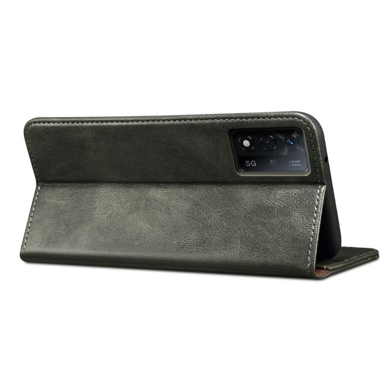 Leren Hoesje voor Oppo A74 5G / A54 5G Bescherming Ernestine Zichtbare Naden