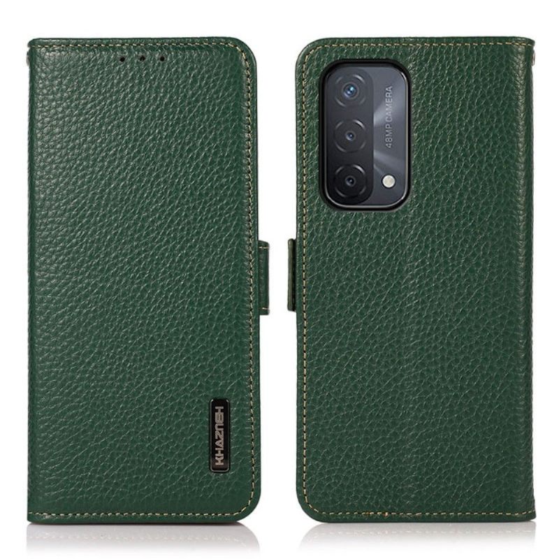 Leren Hoesje voor Oppo A74 5G / A54 5G Khazneh Glanzend Glanzend Leer