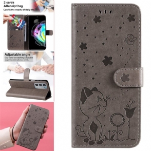 Folio-hoesje voor Motorola Edge 20 Anti-fall Afbeelding Kat