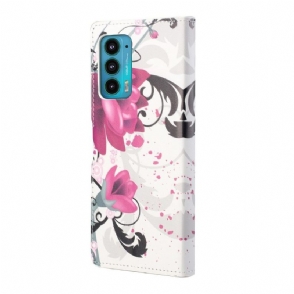 Folio-hoesje voor Motorola Edge 20 Lotusbloemen