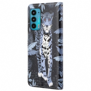 Folio-hoesje voor Motorola Edge 20 Luipaard