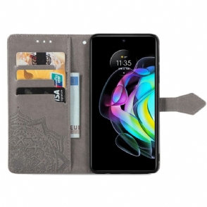 Folio-hoesje voor Motorola Edge 20 Mandala-reliëf In Kunstleer