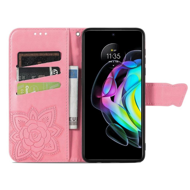 Folio-hoesje voor Motorola Edge 20 Reliëfvlinder