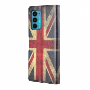 Folio-hoesje voor Motorola Edge 20 Vintage Engelse Vlag