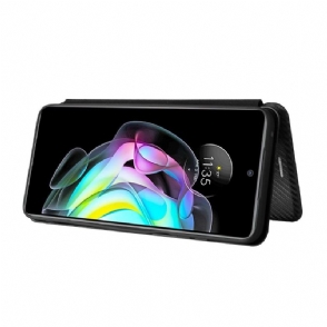 Leren Hoesje voor Motorola Edge 20 Bescherming Kunstleer Van Koolstofvezel
