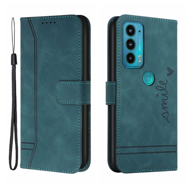 Leren Hoesje voor Motorola Edge 20 Lachlijnen