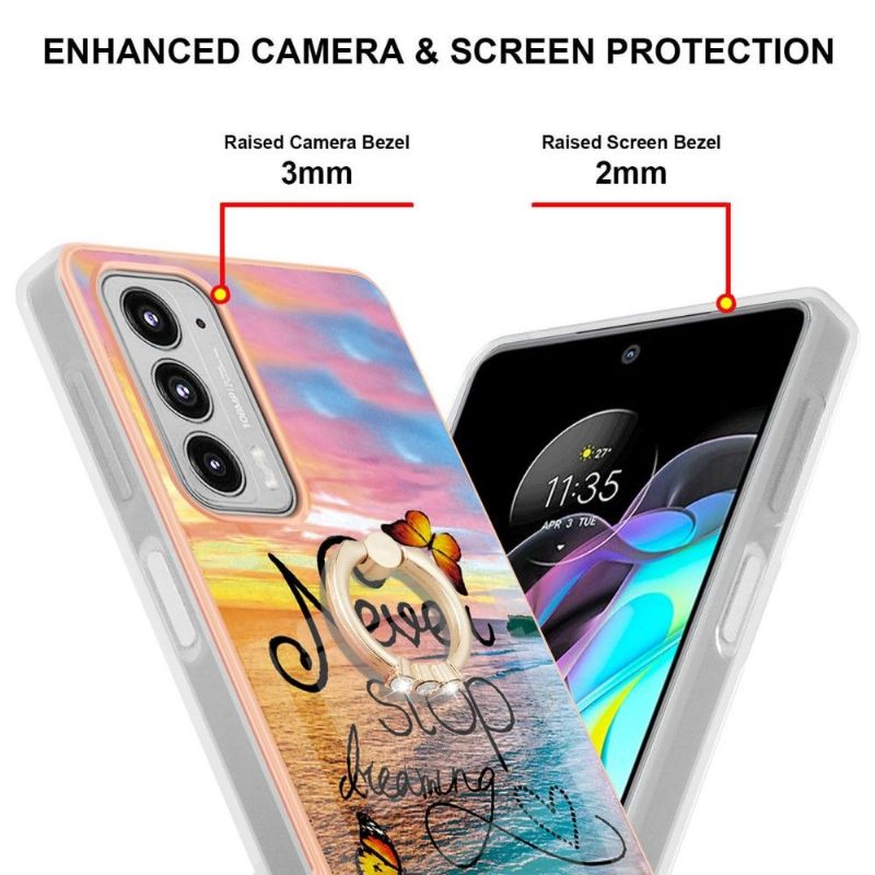 Telefoonhoesje voor Motorola Edge 20 Stop Nooit Met Dromen Met Ring
