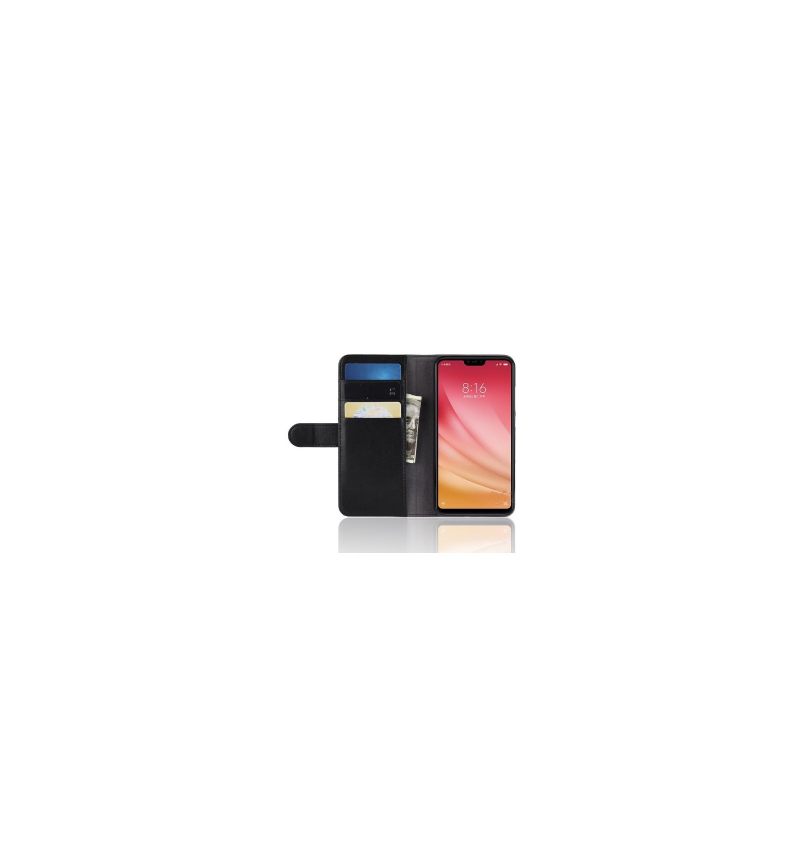 Folio-hoesje voor Xiaomi Mi 8 Lite Premium Leder - Zwart