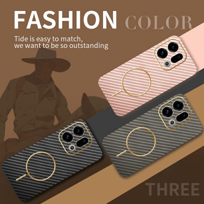Case Hoesje Oppo Find X9 5g Telefoonhoesje Koolstofvezeltextuur