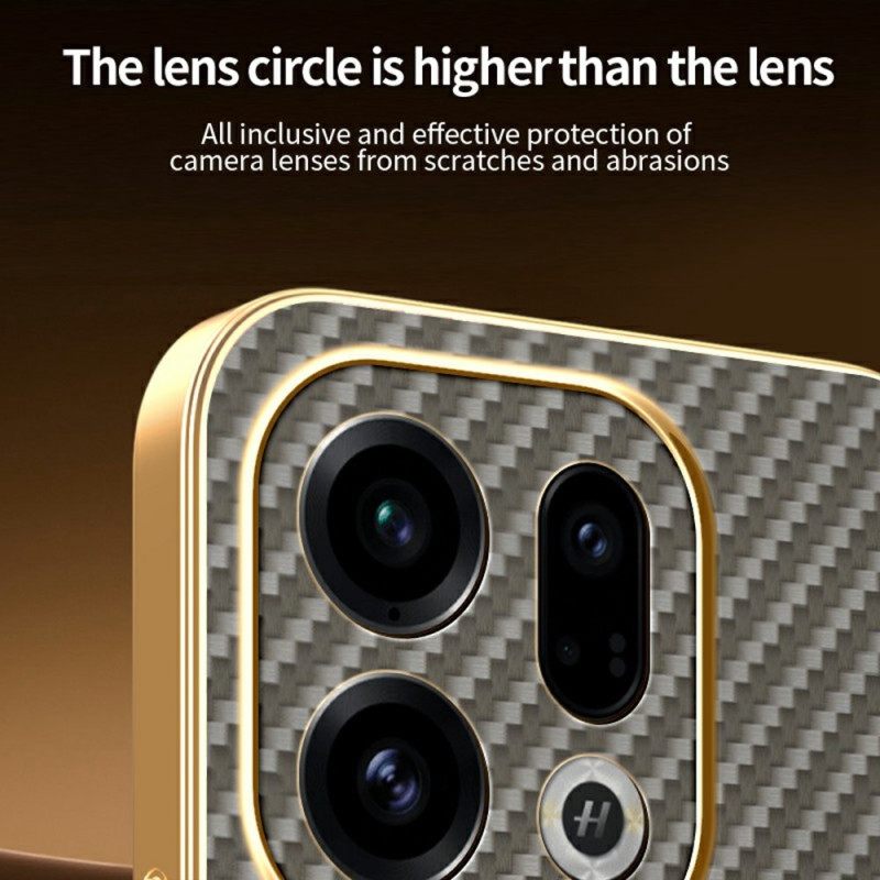 Case Hoesje Oppo Find X9 5g Telefoonhoesje Koolstofvezeltextuur